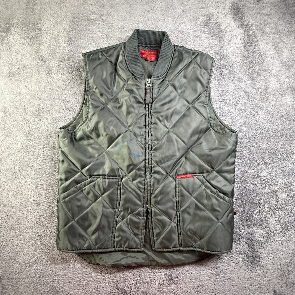 Men's Quilted Olive Green Zip-Front Vest
